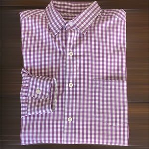 J. Crew Purple and White Gingham Button-Up Shirt